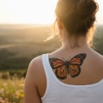 Zdjęcie tatuażu z motylem na plecach